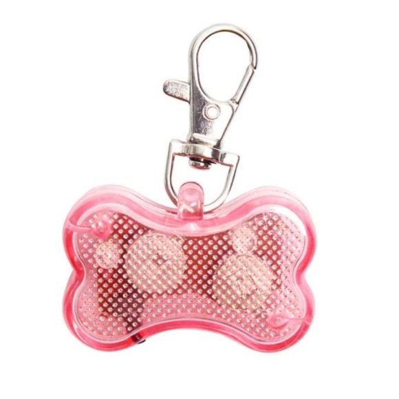 LED Safety Light Name Tag Bone Shaped Pendant Dog - Picture 9 of 13